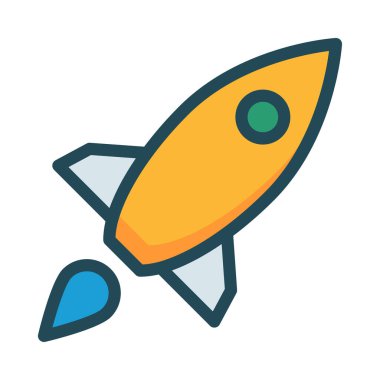 roket ikonu vektör illüstrasyonu