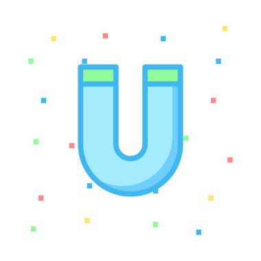 Mıknatıs iş satırı simgesi, vektör çizim