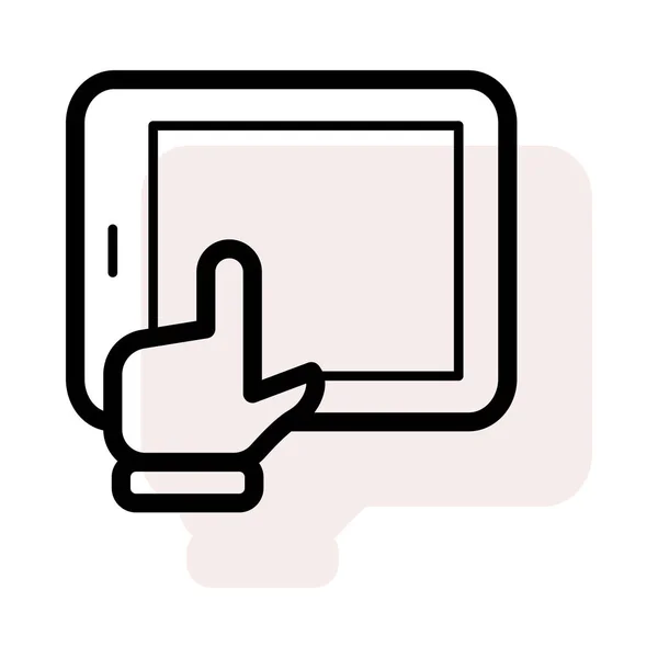 Esquema Del Dispositivo Tableta Con Icono Web Pand — Vector de stock