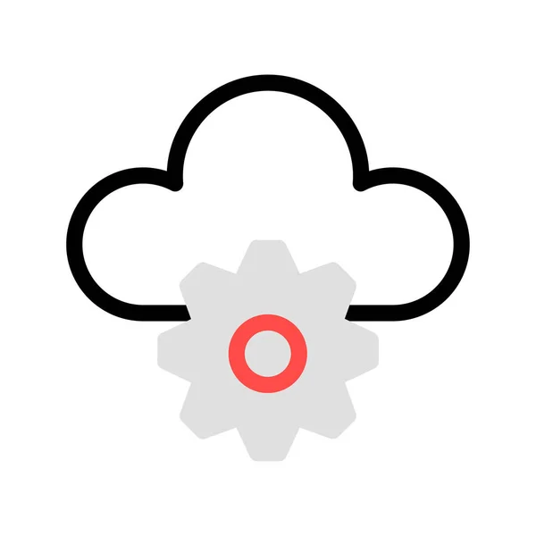 Gear Cloud Icon Vector Illustration — Stock Vector