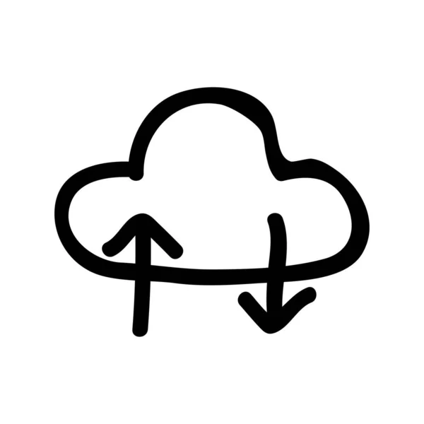 白背景 ベクトル イラストに分離された つの矢印フラット アイコンと雲します — ストックベクタ
