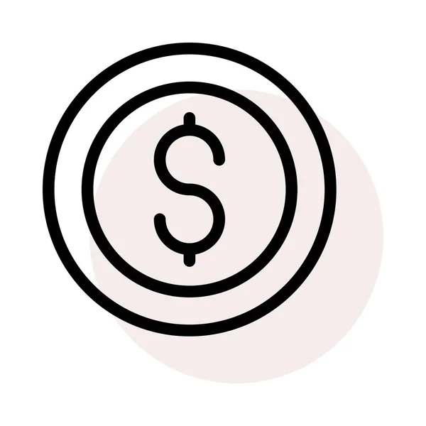 美元硬币平面图标 — 图库矢量图片