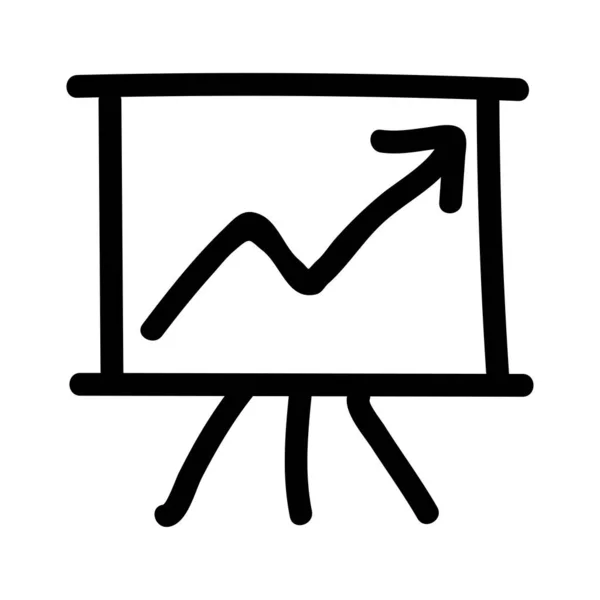 Gráfico Analítico Tablero Presentación Icono Plano Aislado Sobre Fondo Blanco — Vector de stock