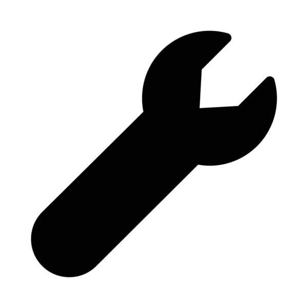 Schraubenschlüssel Flache Stil Symbol Vektor Illustration — Stockvektor