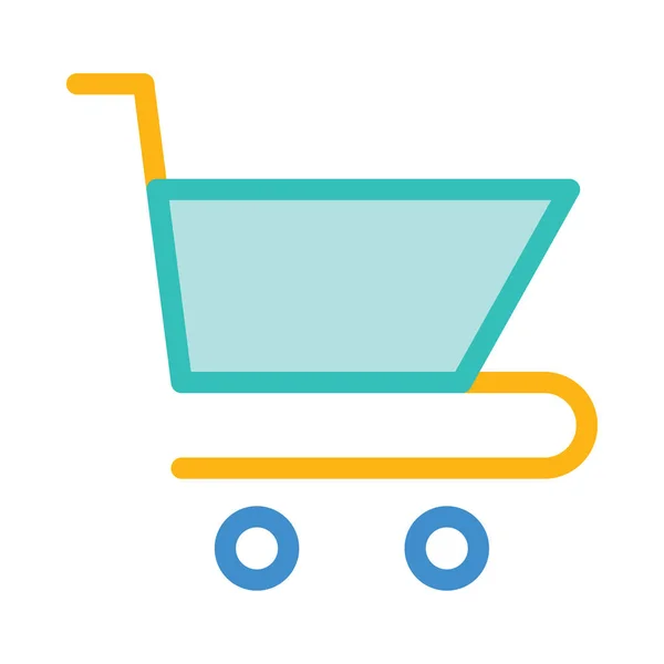 Carrello Shopping Flat Icon Vector — Vettoriale Stock