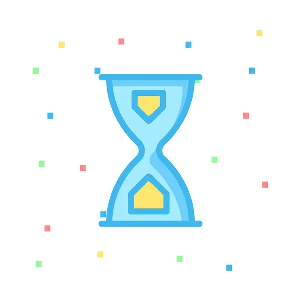 Reloj Arena Icono Plano Vector Ilustración — Vector de stock