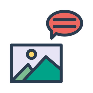 ile sohbet etmek konuşma balonu düz beyaz arka plan, vektör, illüstrasyon izole simgesinin resmi