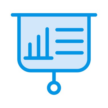 Analitik grafik düz simgesi beyaz arka plan, vektör, illüstrasyon izole