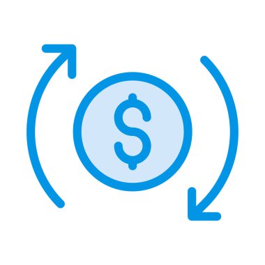 Doları para düz simgesi, vektör, illüstrasyon 