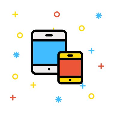 Web geliştirme için mobil tasarım simgesi. Vektör çizim