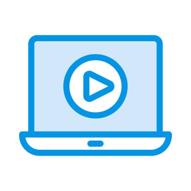 Beyaz arka plan, vektör, illüstrasyon izole oyun düğme düz simgesi ile dizüstü bilgisayar