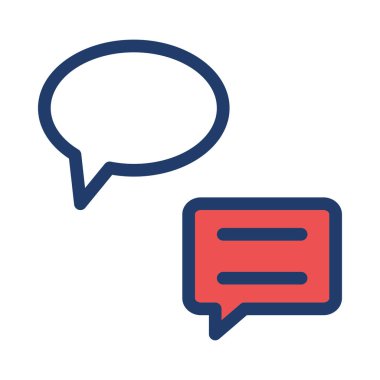 Sohbet düz simgesi, vektör, illüstrasyon