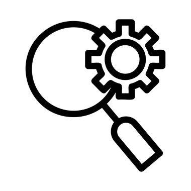 Vektör çizimi büyüteç ve dişli simgesini 