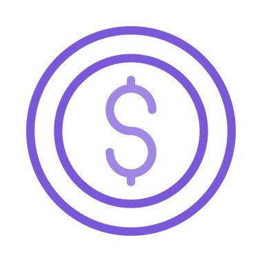 Doları para düz simgesi, vektör, illüstrasyon 