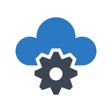 Dişli ve bulut simge vektör çizim 