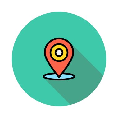 işaretçi düz stil ikonu, vektör çizim 