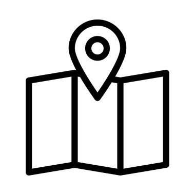 harita web simgesi vektör illüstrasyonu