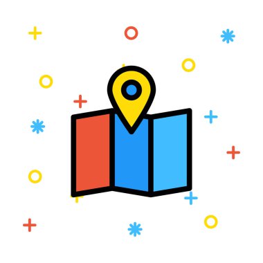 harita web simgesi vektör illüstrasyonu