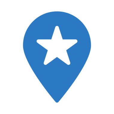 harita göstergesi yıldız düz stil ikonu, vektör çizim ile 