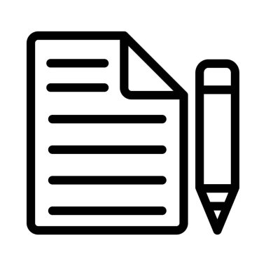 dosya ve kalem web simgesi, vektör çizim 