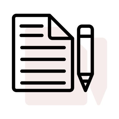 dosya ve kalem web simgesi, vektör çizim 