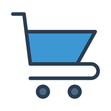 alışveriş sepeti düz simgesi, vektör