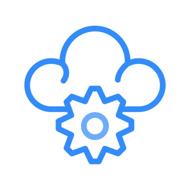 Dişli ve bulut simge vektör çizim 