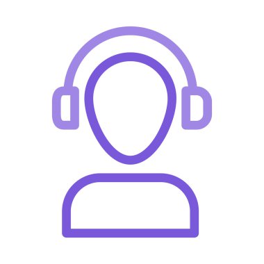 işadamı kulaklık satırı simgesi, vektör çizim ile