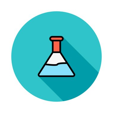 Laboratuvar şişesi düz stil ikonu, vektör çizim 