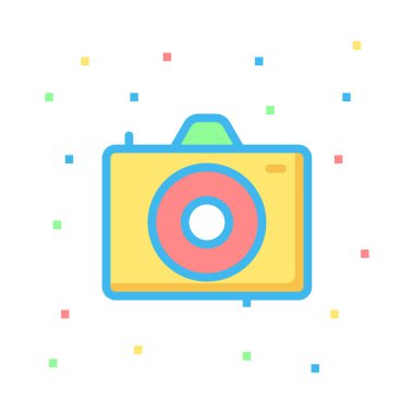 web ve mobil, modern minimalist düz tasarımı için kamera simgesi. 