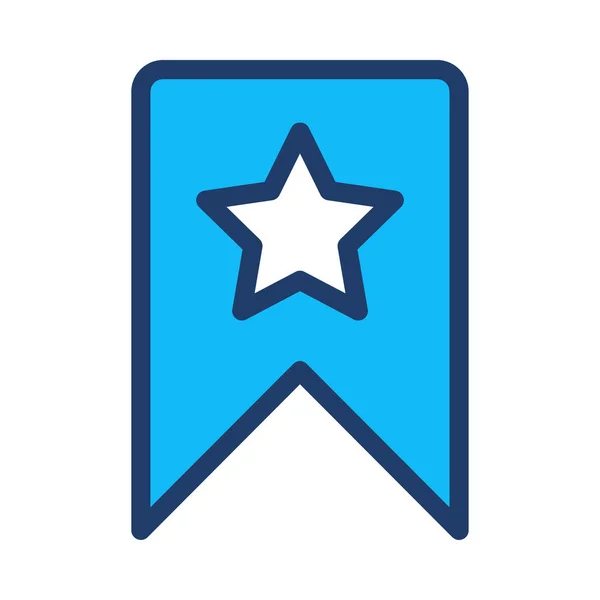 Vlajka Ikonu Hvězdičky Vektorové Ilustrace — Stockový vektor