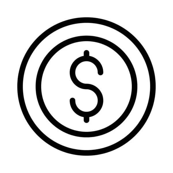 Dollar Pièce Plat Icône Vecteur Illustration — Image vectorielle