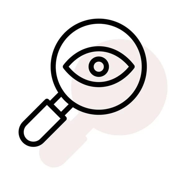 Magnifying Glass Eye Flat Icon Isolated White Background Vector Illustration — Stock Vector