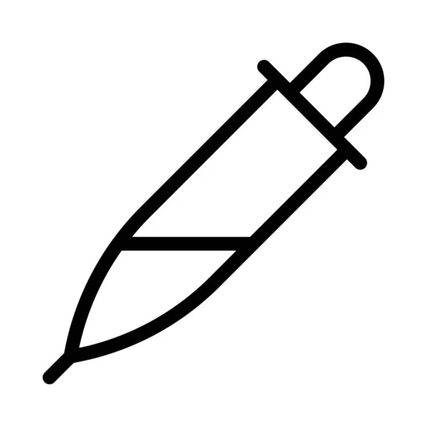 Kugelschreiber Flaches Symbol Isoliert Auf Weißem Hintergrund Vektor Illustration — Stockvektor