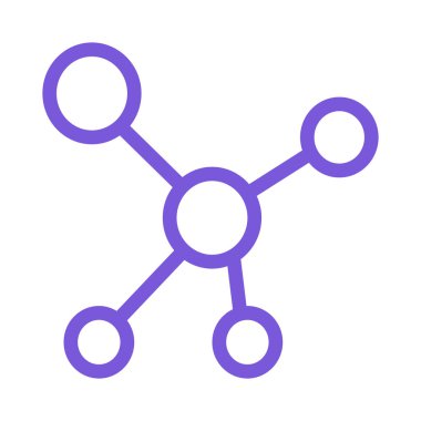 molekül düz simgesi, vektör, illüstrasyon