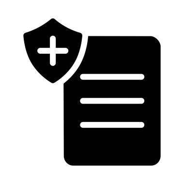 Tıbbi dosya düz simgesi beyaz arka plan, vektör, illüstrasyon izole