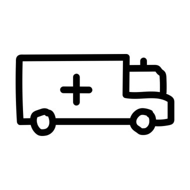 Ambulans araba düz kutsal kişilerin resmi, vektör, illüstrasyon