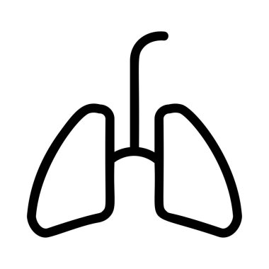 insan akciğerleri düz simgesi, vektör, illüstrasyon