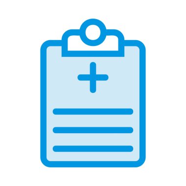 Tıbbi dosya düz simgesi beyaz arka plan, vektör, illüstrasyon izole