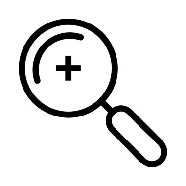  Büyüteç'i artı işareti düz simgesi, vektör çizim ile  