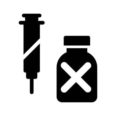 Tıbbi alet düz simgesi beyaz arka plan, vektör, illüstrasyon izole