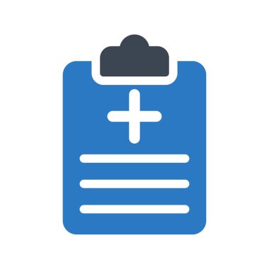 Tıbbi dosya düz simgesi beyaz arka plan, vektör, illüstrasyon izole