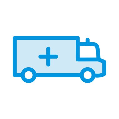 Ambulans araba düz kutsal kişilerin resmi, vektör, illüstrasyon