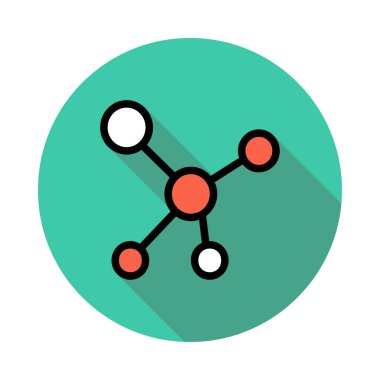 molekül düz simgesi, vektör, illüstrasyon