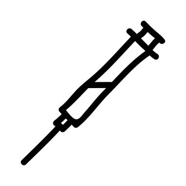 Tıbbi alet düz simgesi beyaz arka plan, vektör, illüstrasyon izole