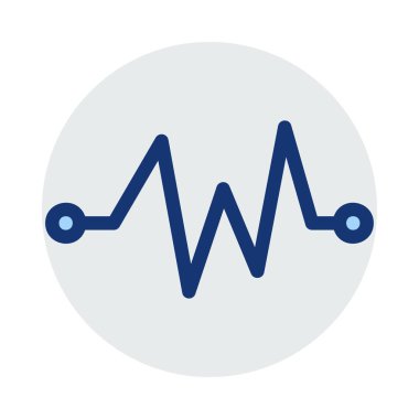 kardiyogram düz simgesi, vektör, illüstrasyon