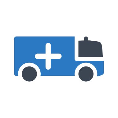 Ambulans araba düz kutsal kişilerin resmi, vektör, illüstrasyon