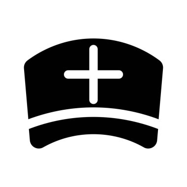 Hemşire kap düz simgesi, vektör, illüstrasyon