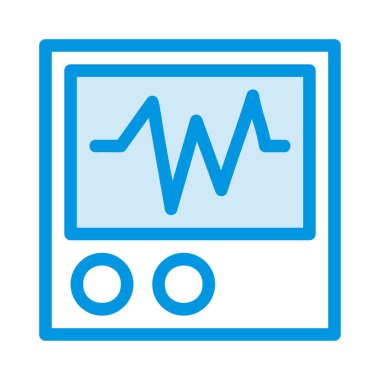 kardiyogram düz simgesi, vektör, illüstrasyon