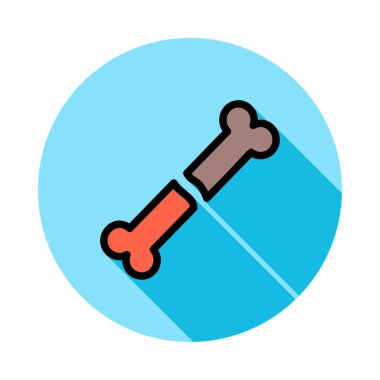 kırık kemik düz simgesi, vektör, illüstrasyon